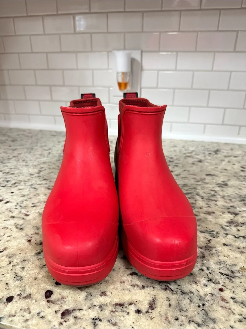 UGG Red Waterproof Chelsea Short Rain Boots